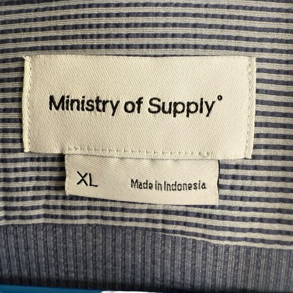 Ministry of supply Hybrid Seersucker short sleeves shirt XL Preppy Prep Coastal - Picture 2 of 7